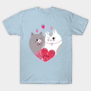 Love cats shaped T-Shirt